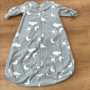 Cozy Gray Sleep Sac with Moon and Cloud Design